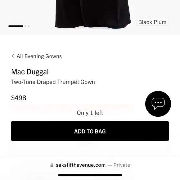 MacDuggal Two-Tone Draped Velvet Trumpet Gown - Picture 4 of 8